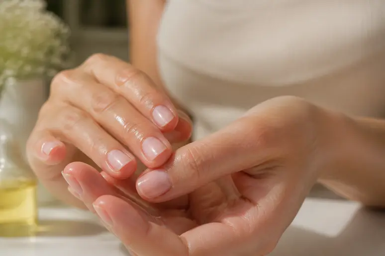 Massage d'huile à cuticules après dépose : soin essentiel pour retrouver des ongles sains et comment enlever le polygel.