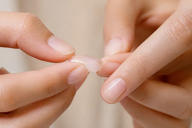 Pose d'une capsule nail art réutilisable avec un gel pad adhésif sur l'ongle