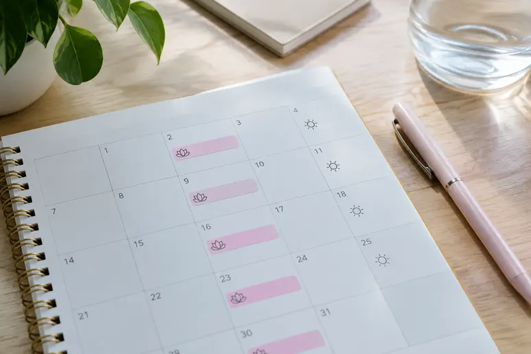 Calendrier de suivi pour planifier les séances d épilation définitive avec un espacement régulier