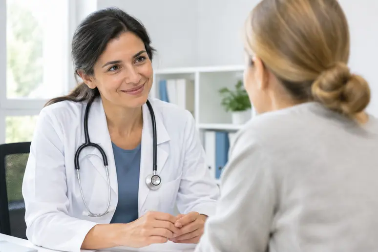 Médecin examinant un patient pour un bouton persistant après l'épilation du maillot.
